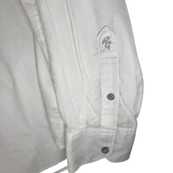 Robert Graham White Button Up LS Shirt Contrasting Collar Cuffs Classic - Picture 15 of 16